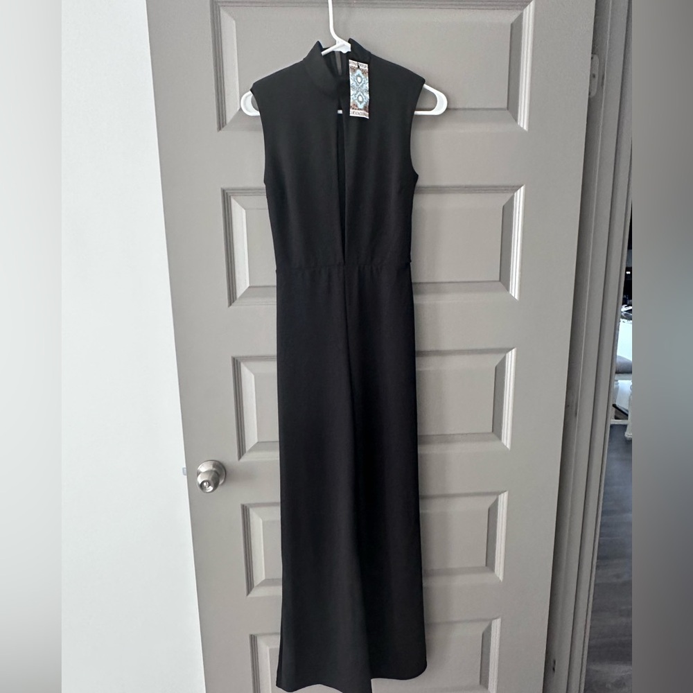 Boohoo Black Wide-leg Jumpsuit with Keyhole